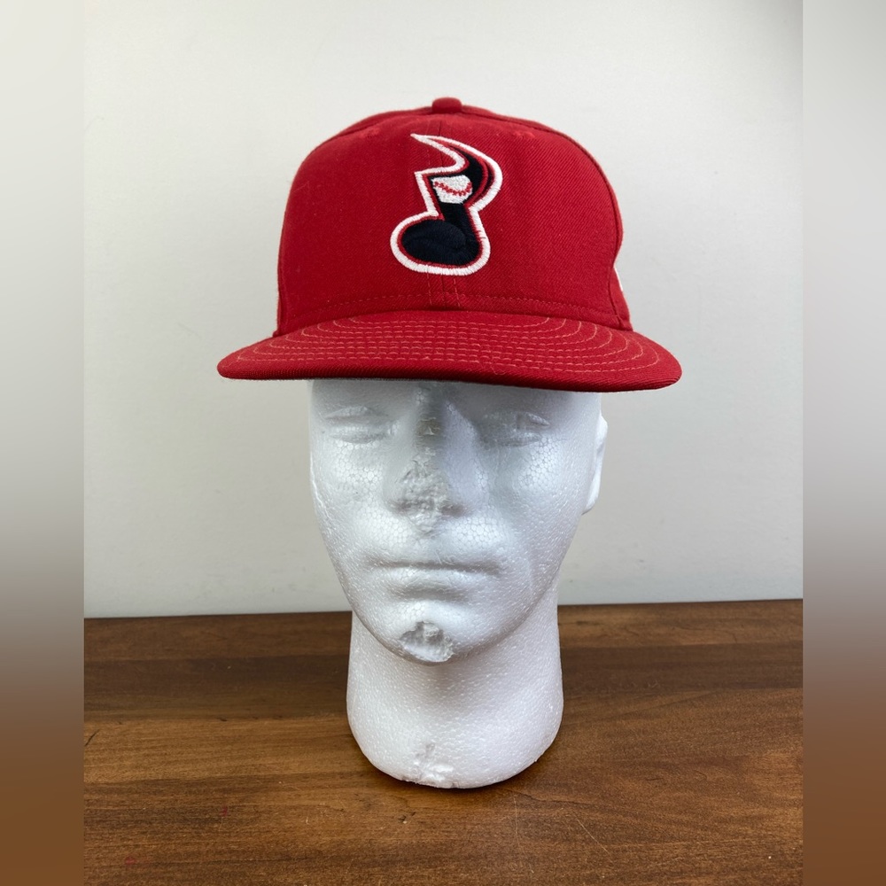 Nashville Sounds New Era 59FIFTY RED 100% Wool Fitted Hat Size 7 Minor League.